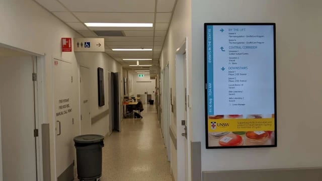 University Corridor Wayfinding Digital Signage